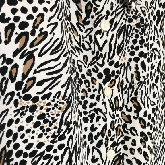 KAREN SCOTT Animal Print Button Down Blouse - Picture 3 of 7